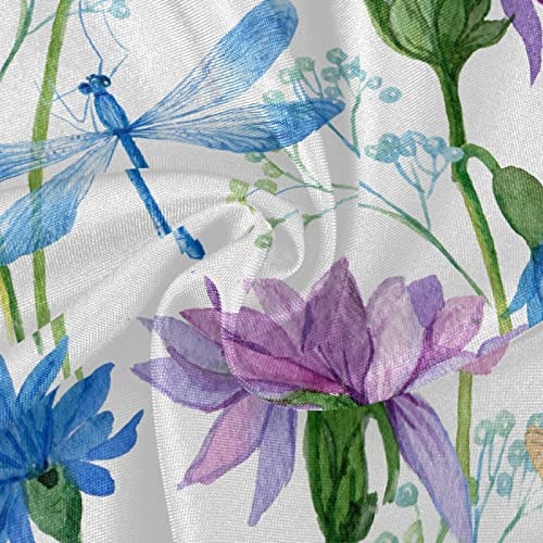 Xigua Beautiful Flower And Blue Dragonfly Round Tablecloth 60In,Table Cover Water Resistant Spill Proof Large Table Cover For Indoor & Outdoor Family Gathering Dinner, Hotel, Bbq #TOP1