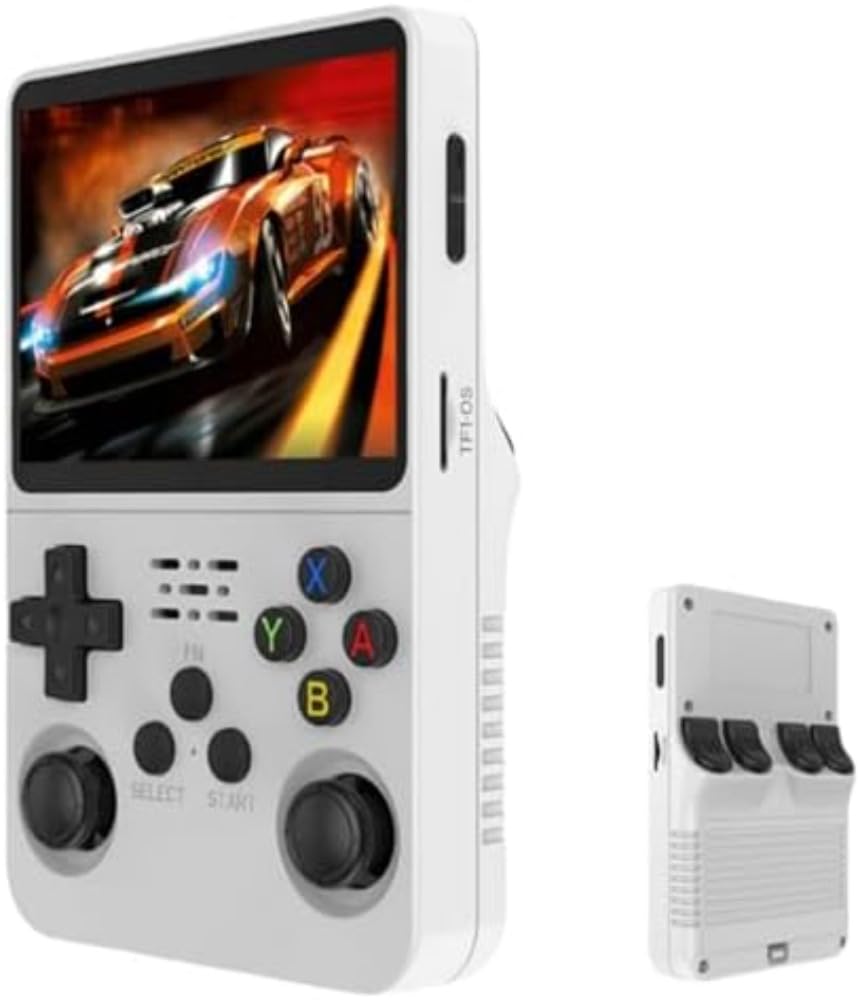 r36s Portable Game Console, Open Source, 3.5 Inch Portable Game Console, PSP, Joystick Game Console, BA Arcade, Dearolling, Retro Style, Portable Game Console, English Edition, Dual Card Slots, Long
