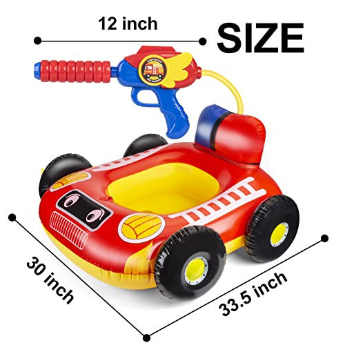 10Leccion Pool Floats With Water Gun For Kids, Inflatable Pool Toys For Toddlers, Fire Truck Toddler Floats For Pool, Blow Up Swimming Floaties For Boys Girls And Children #TOP4