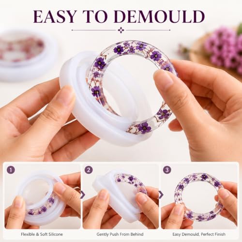 BGA WiRED FAX Art Epoxy Silicone Bangle Mould Set of 4 Sizes Pack of 4 - Image 4