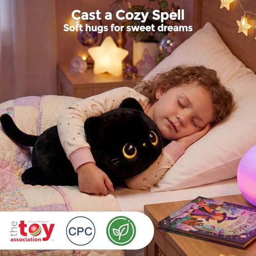 Image of Mewaii Cute Black Cat Plush Pillow, Kawaii Plushies Black Cat Stuffed Animals, Squishy Plushies, Cuddle Plush Pillow for Kids & Girls (13 Inch)