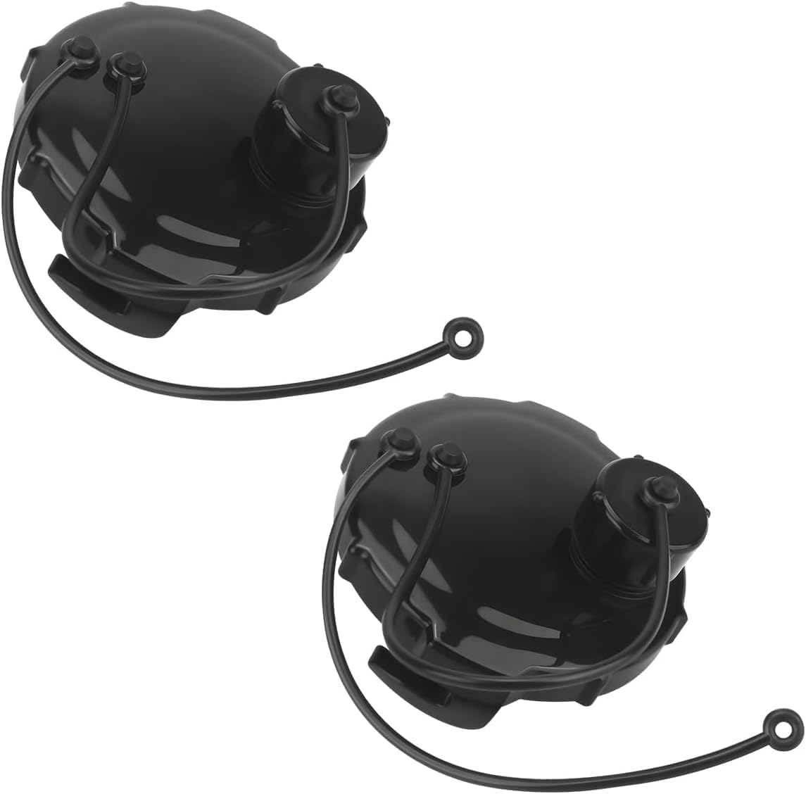 2pack 3" RV Sewer Cap with 3/4" GHT Flush Fitting Replacement for Valterra T1020 Camper Trailer Waste Valve Termination Cap Replaces Fits Black & Grey Water Tank Sewer Hose - Black