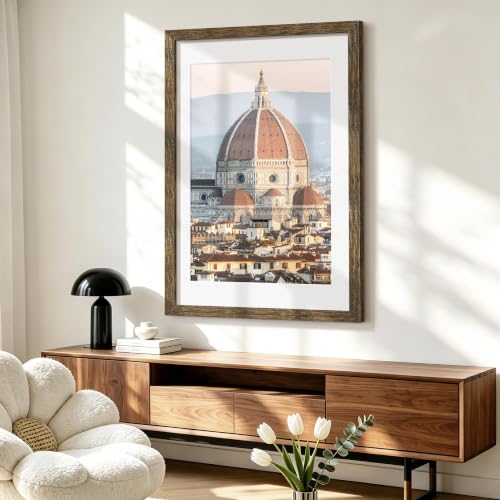 Image of Picrit 24x36 Rustic Brown Poster Frame, Picture Frame for Wall, 3 Pack