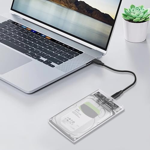 Caja externa transparente para HDD/SSD 2.5" USB 3.0 Type-C miniatura 3