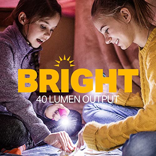 Luxpro Bright 40 Lumen Gels Led Flashlight - Features Fun Colors And Glow-In-The-Dark Rubber Grip With A Matching Wrist Lanyard - Batteries Included - Pack Of 3 - Pink, Orange, Teal #TOP1