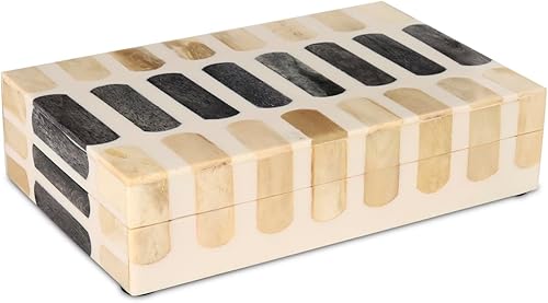 Miniatura 22 de Handicrafts Home - Caja decorativa hecha a mano con diseño Kept Safari, patrón de marfil, para organizar, decorar y guardar recuerdos, estilo