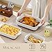 MALACASA Casserole Dishes for Oven with Roasting Racks, Ceramic Baking Dishes Set of 3, Baking Pan Casserole Dish Set, Rectangular Lasagna Pan Deep with Handles for Baking, Khaki White (14.5''/13''/10.5''), Series TARA