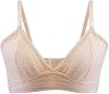Women's Silk Triangle Bralette Lightly Lined Padded Bralette Wireless Lace Bras