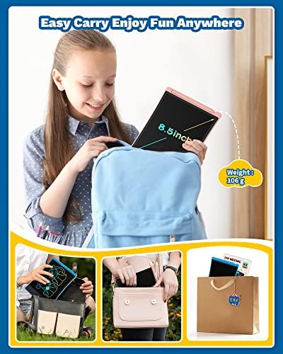 TEKFUN Toys for 3 4 5 6 7 Year Old Girls Boys, 2 Pack LCD Writing Tablet Kids 8.5inch Erasable Drawing Tablet Drawing Pad with 4 Stylus, Birthday for Girls Boys (Pink+Blue)
