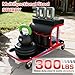 Rolling Shop Stool Chair with Wheels, Mechanic Garage Stool on Wheels, Auto Car Detailing Stools Seat with Tool Tray Storage for Garage Work, Workshop, Home, Garden, DIY, 300 LBS Capacity,Red
