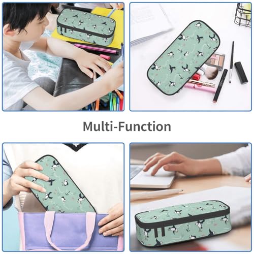 Image of Puffins Pencil Case Aesthetic Large Capacity Pen Pouch | Storage Bag with Compartments for Travel School Office Organizer