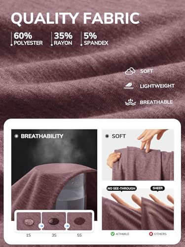 Image of ATHMILE Womens Oversized T Shirts Summer Tops Spring Casual Loose Fit Workout Short Sleeve 2026 Beach Vacation
