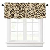 FADADII11 Valances for Windows Abstract Leopard Print Window Valances Rod Pocket Vintage Simple Style Window Treatment Decor Valances for Kitchen Living Room Bedroom 42x12in