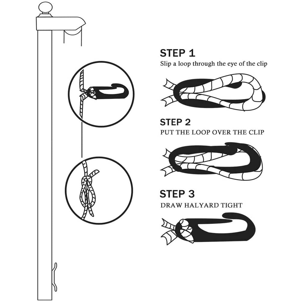 15 Crochets Inox Pour Mât De Drapeau – Clips à Ressort, Compatibles œillets Standard, Résistants Intempéries