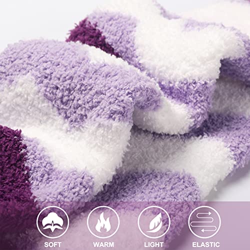 Aivanart Fuzzy Slipper Socks For Women,6 Pairs Soft Fluffy Cozy Slipper Socks,Comfy Warm Winter Sleep Plush Bed Socks For Christmas Gift #TOP3