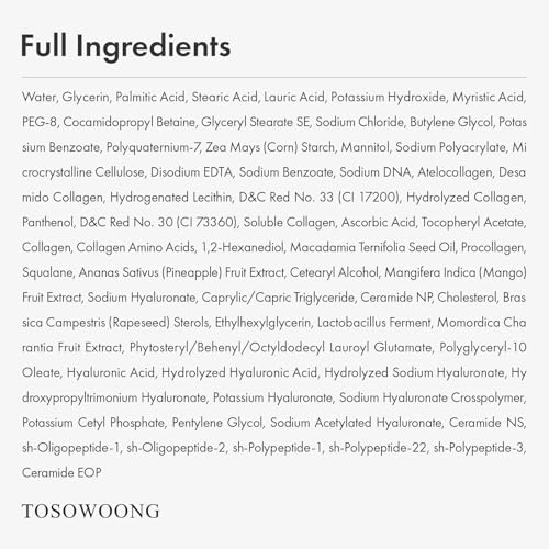 Image of TOSOWOONG Pink PDRN Collagen Face Wash, Mochi Whip, Pore Care, Blackheads