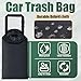 ecocstm 2 PCS Car Trash Bags, Washable Car Garbage Bag Hanging, Detachable Trash Can with Top Elastic Vent & Sticky Strap Bottom Opening, Seat Back Tash Bag for Cars,Travelling,Outdoor
