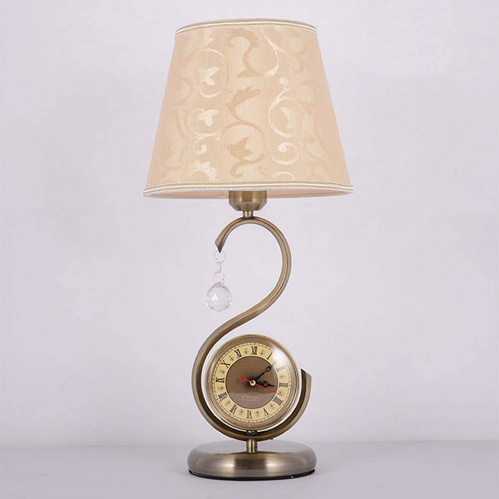 Lampe de Bureau, Lampe de Table de Style européen, Lampe de Chevet de Chambre à Coucher, personnalité rétro avec horloges, Salle d'étude, Cadeau, Lampe de Table en Fer forgé, Lampe de Lecture,
