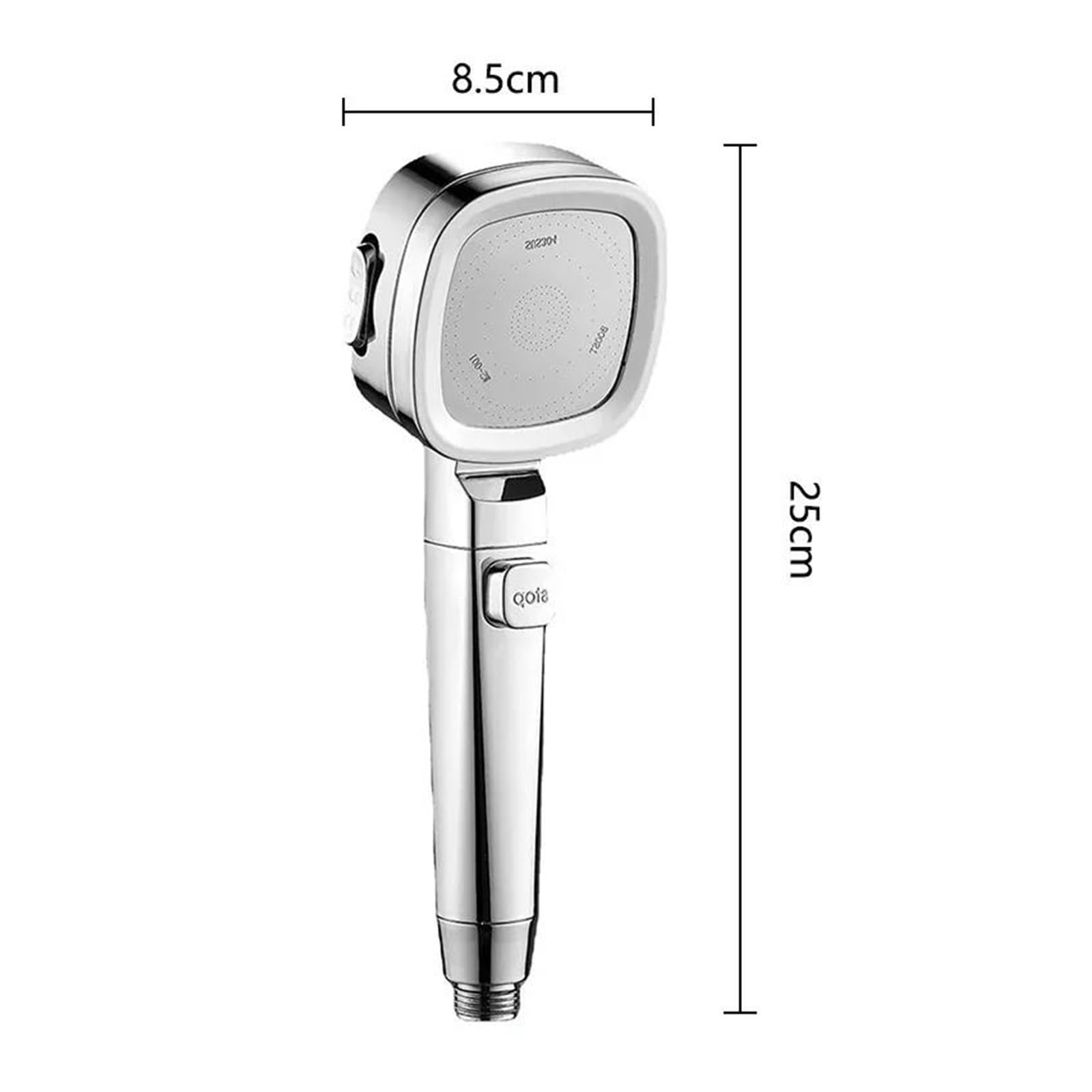 Soffione doccia ad alta pressione con risparmio idrico, 3 modalità di soffione doccia, arresto acqua con un solo tasto regolabile(Black with hose)