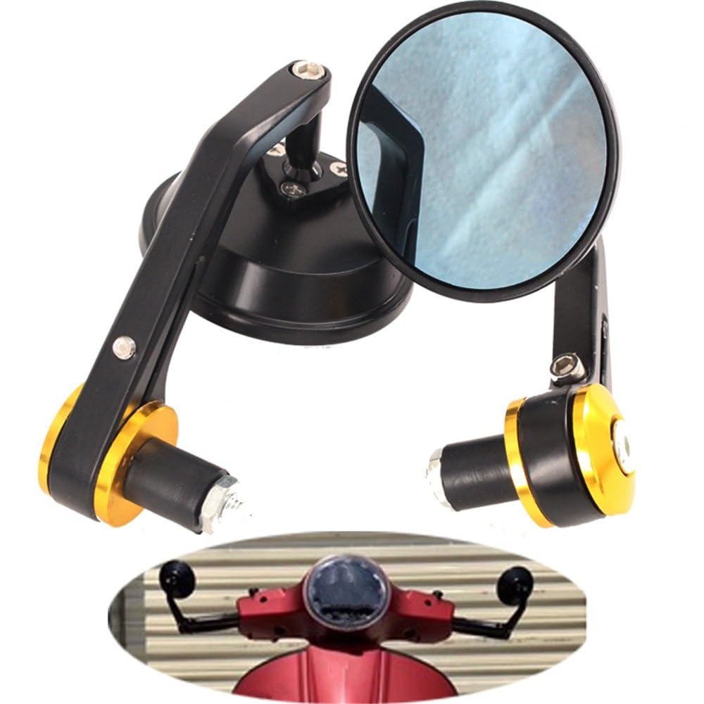 Retroviseur Embout Guidon Pour Vespa GT GTS GTV 60 125 200 250 300 300ie Moto Miroir En Aluminium Guidon Fin Rétroviseurs Latéraux Accessoires LnversantRétroviseur (Color : Noir)