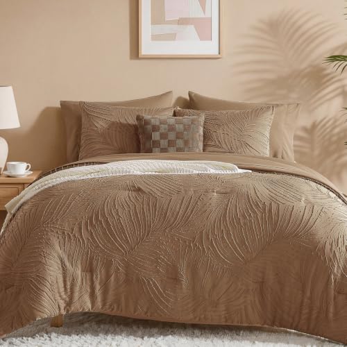Image of Geniospin Full Size Comforter Sets - 7 Pieces Brown Bed in a Bag Full Bedding Sets, Tufted Bed Set with Comforter, Sheets, Pillowcases & Shams for All Season