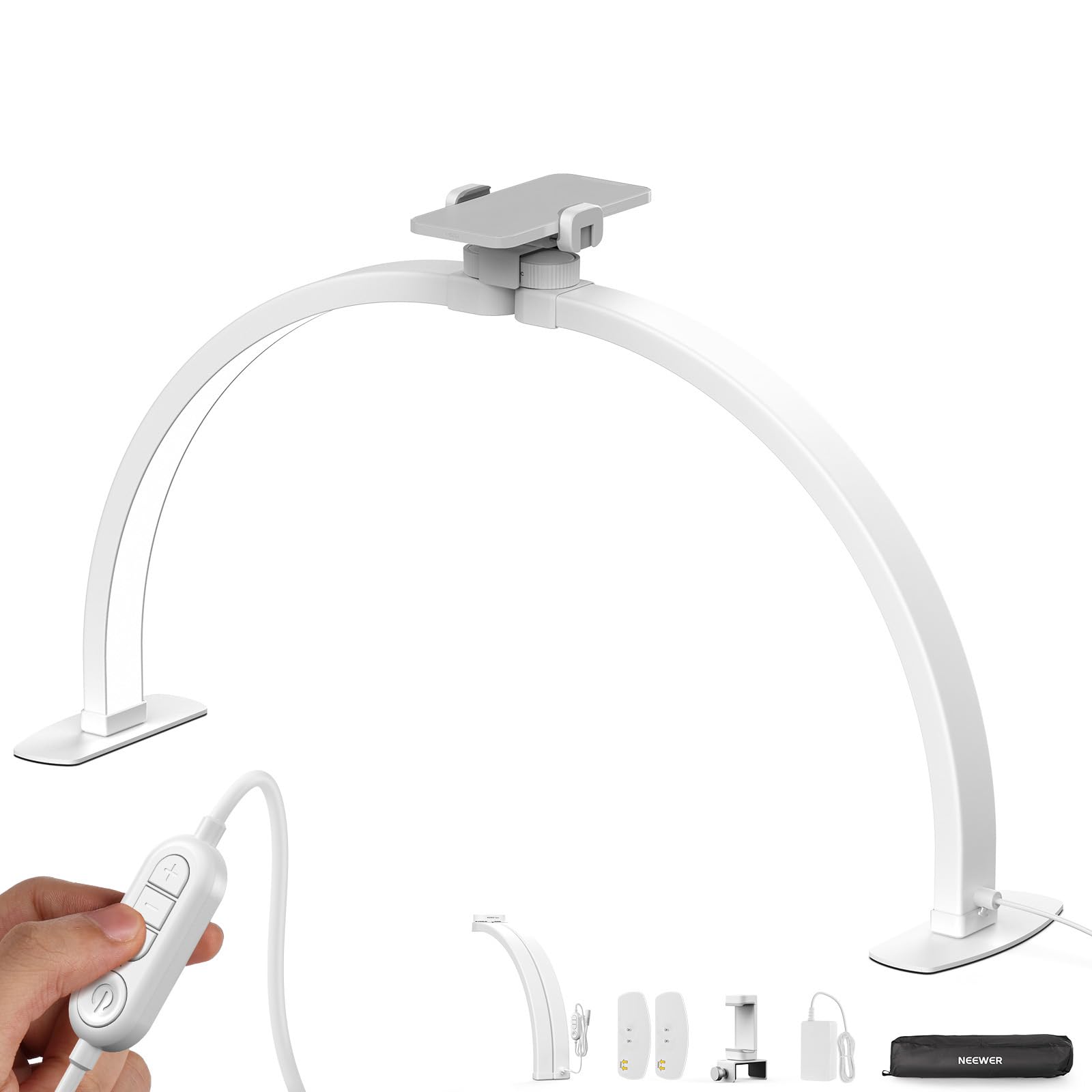 NEEWER Basics 29" Halbmond Nagellampe für Tisch, 36W klappba