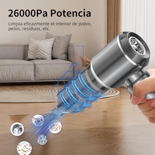 Aspirador de Mano, 26000Pa Mini Aspirador Recargable, Aspiradoras de Mano Coche 3 en 1 con Motor sin escobillas, Aspirador sin Cable para Coche, para Uso en la Oficina, el hogar, la Cocina 2 Aspirador De Mano, 26000pa Mini Aspirador Recargable, Aspiradoras De Mano Coche 3 En 1 Con Motor Sin Escobillas, Aspirador Sin Cable Para Coche, Para Uso En La Oficina, El Hogar, La Cocina