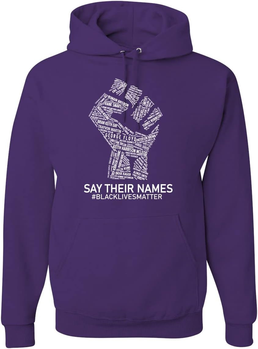 Wild Bobby Black Lives Matter Say Their Names BLM Victims Freedom Fist Black Pride Unisex Graphic Hoodie Sweatshirt
