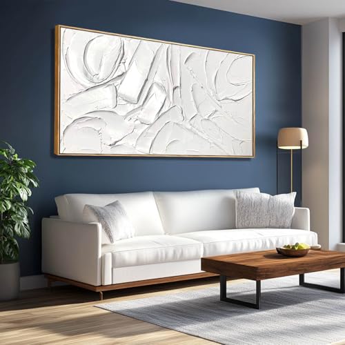 Image of Abstract Oil Painting Artwork Framed Canvas Art Maximalist Decor 24 inchx48 inch Modern Painting Wall Art Kitchen Decorations Wall White Office Decor