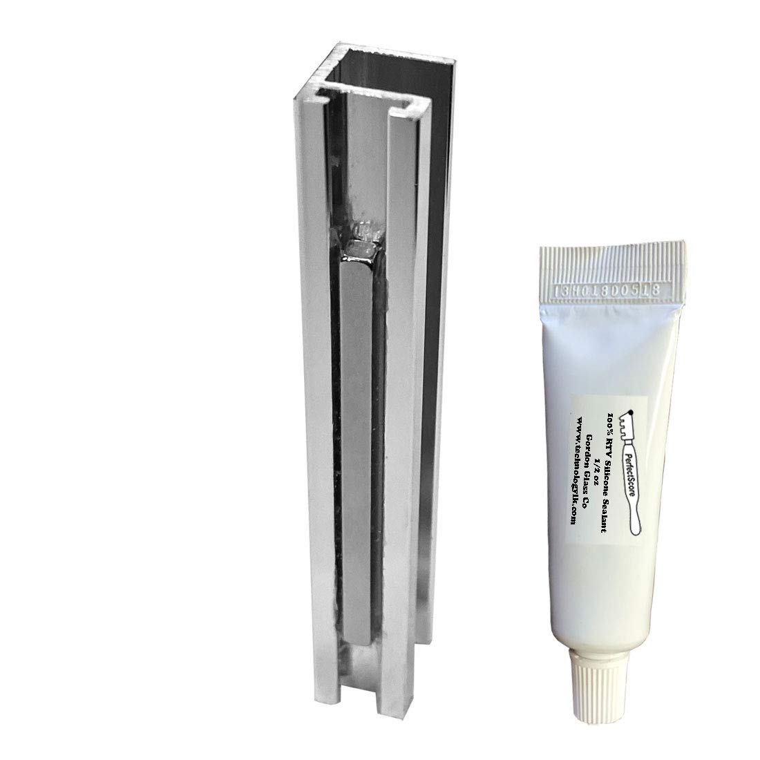 Buy 3" Chrome Universal Frameless Shower Door UChannel with 2"