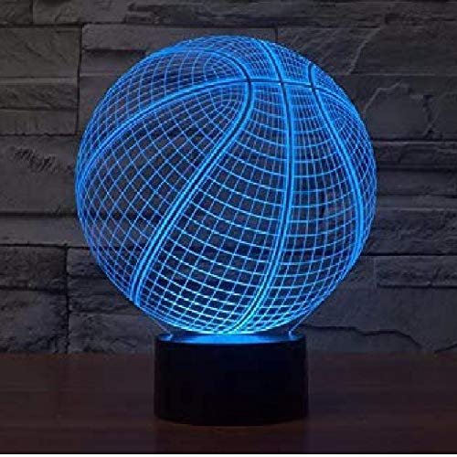 Superiorvznd 3D Basketball Night Light Remote Control Power Touch Switch Table Desk Optical Illusion Lamps 16 Color Changing Lights Home Decoration Xmas Birthday Gift #TOP1
