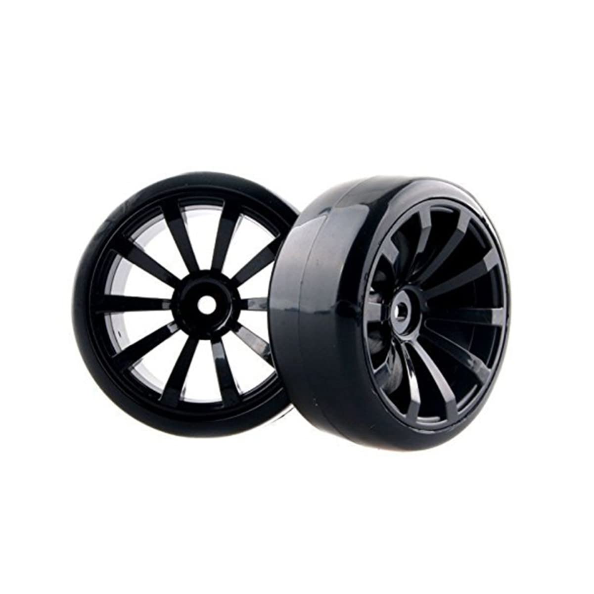 Toyvian 12pièces Roues De Pneu Plastique pour Voitures De Course Jantes avec Équipement De Remplacement pour Hpi Et Voitures Drift
