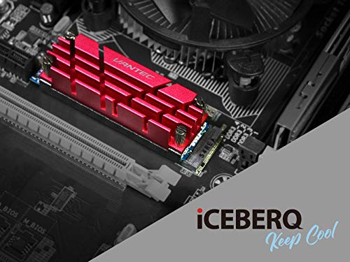 Image of Vantec ICEBERQ M.2 NVMe /SSD Heat Sink with Thermal Pad (HS-NVME150-RD, Red)