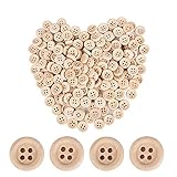 Color & Estilo: Estos botones de madera manualidades son en color de madera natural y en diseño clásico con 4 agujeros, fácil de coser.