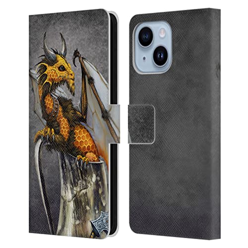 Étui portefeuille en cuir iPhone 14 Plus Les Dragons Stanley Morrison coque