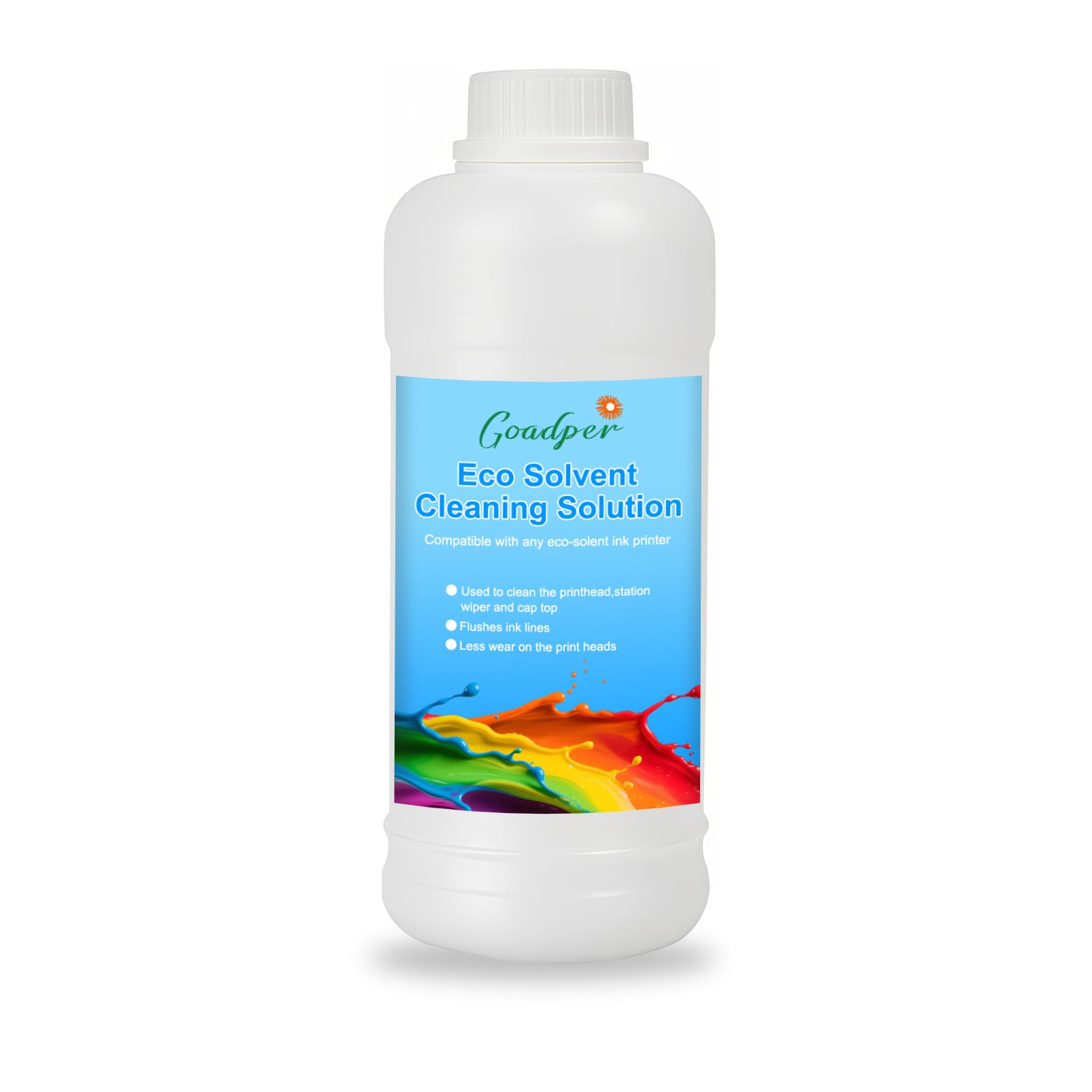 Solución Limpieza de Tinta de solvente Eco 500-ML Compatible para Roland Mimaki Mutoh para XP600 TX800 DX5 DX7 DX9 DX10 DX11 DX4 I1600 I3200 Cabezal impresión