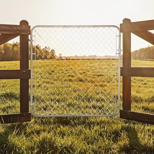 Adjust-A-Gate Chain Link Fence Gate w/Round Frame, Fits 24-72 in. Openings & Up to 12 ft. - Heavy-Duty Outdoor Reinforcement & Accessories for Gates and Fences