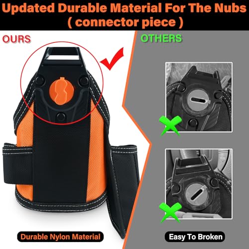 Image of MELOTOUGH 7-Pocket Technician Pouch-Small Pocket Tool Belt Pouch with Belt Clip,Clip on Larger Pockets & Loop, Clip on-Tool Holder Accessory