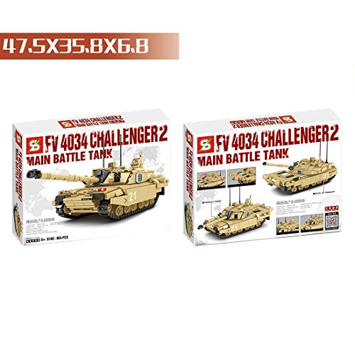 LIND Technik Panzer Bausteine, Technik WW2 Militär FV 4034 Challenger-2 Panzer Bauset, 904 Klemmbausteine Tank… – Bild 4