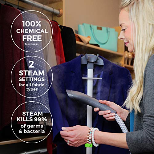 Steamfast Sf-562 Canister Garment Steamer With Clothes Hanger And Fabric Brush, White #TOP2
