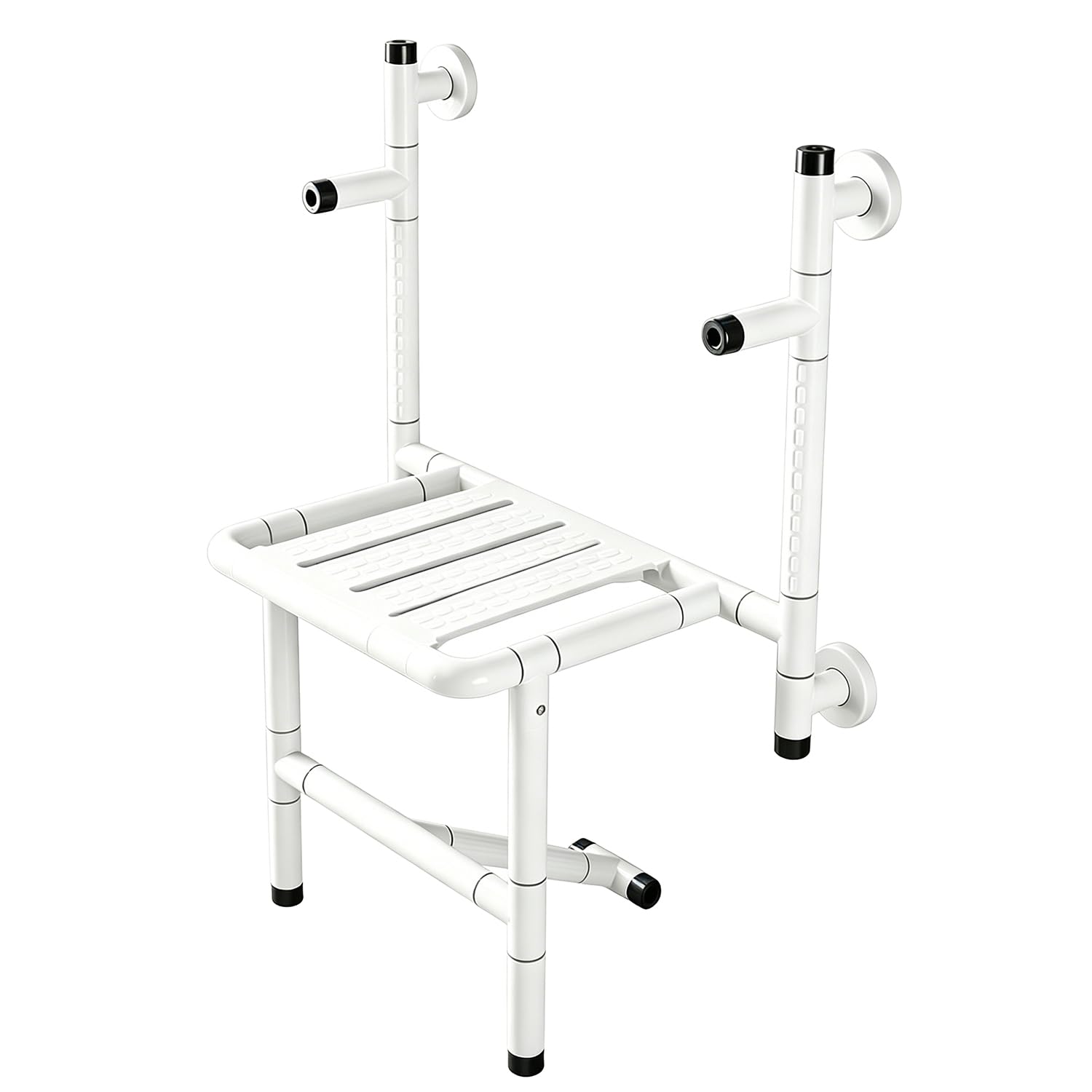 Asiento de Ducha Montado en la Pared,Silla de Ducha Plegable | Luminosa,Reposabrazos Giratorio,Panel Reforzado,Antideslizante,para Personas Mayores y Discapacitados,Soporta 300 kg