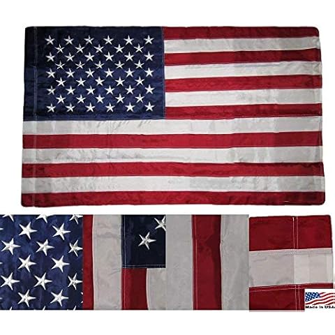 RFCO 28x40 Embroidered USA American Pole Sleeve Nylon Flag 28"x40" (Made in USA) Fade Resistant Double Stitched Premium Quality Cover