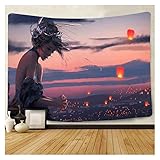 HSHHJSH Anime Tapestry Kimono Japanese Clothes Monsters Priestess Wall Hanging Tapestries 3D Printing Wall Blanket for Living Room and Wall Decorations (Color : B, Size : 200x150cm)