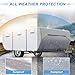 uxcell Waterproof Pop-up Camper Trailer Cover Fits 10'-12' RV Cover Anti-UV with 3+2 Straps and Air Vents Protection for Motorhome Silver Tone