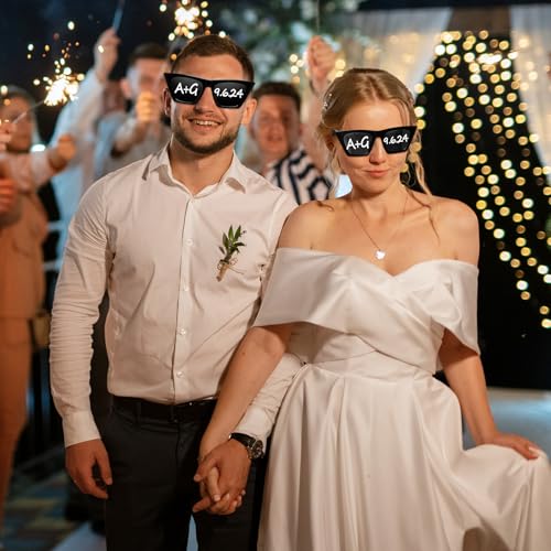 Flutesan 12 Pcs Personalized Sunglasses Bulk Custom Sunglasses with 4 Markers for Adult DIY Birthday Wedding Party Favors4