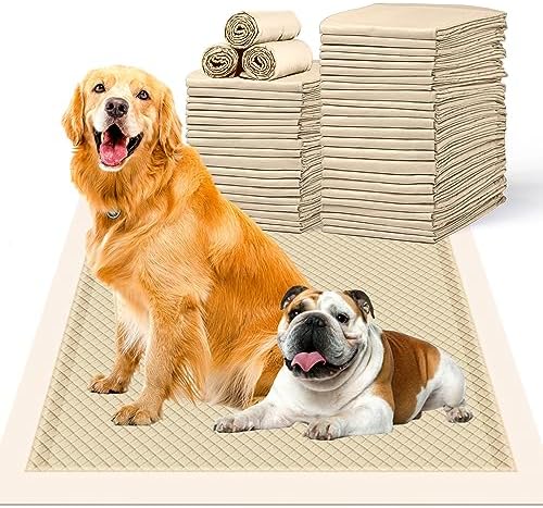 Bamboo Dog Pads Odor Eliminating 28x34in Extra Large Dog Training Pads, 8 Cups Super Absorbent Leak-Proof Dog Pee Pads with Adhesive Tabs, Disposable (30 Counts)