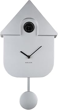 Karlsson Modern Cuckoo Wall Clock 'Metallic Silver' - KA5867SI