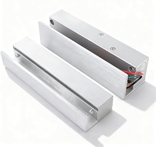 Glass Door Electric Lock, Frameless Electronic Drop Bolt Latch, DC 12V Left Open Aluminium Alloy - Fail Safe Design, Adjustable Delay Timer, Secure Access Control