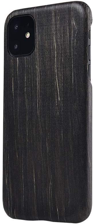 Carcasa iPhone 12 Mini transpirable en madera real con absorción de impactos SCHIK Svart