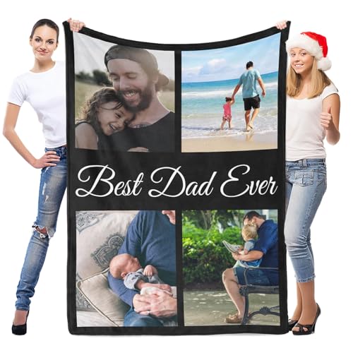 Image of inkArts Custom Blanket with Photo, Personalized Blanket, Customized Photo Blankets, Customizable Blankets, Personalized Fathers Day Blanket Gifts for Dad Baby Kid Family Pet